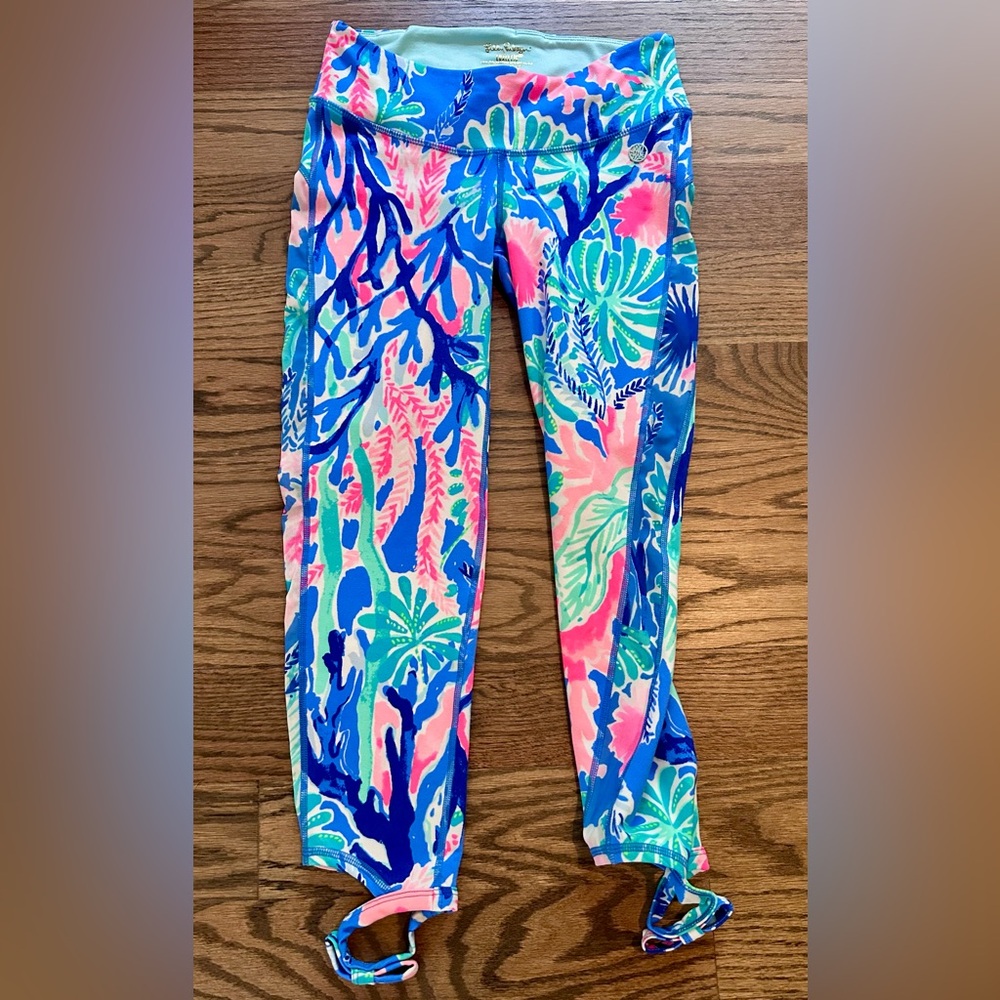 Lilly Pulitzer Luxletic Leggings XS Blue Coral‎ Reef Print